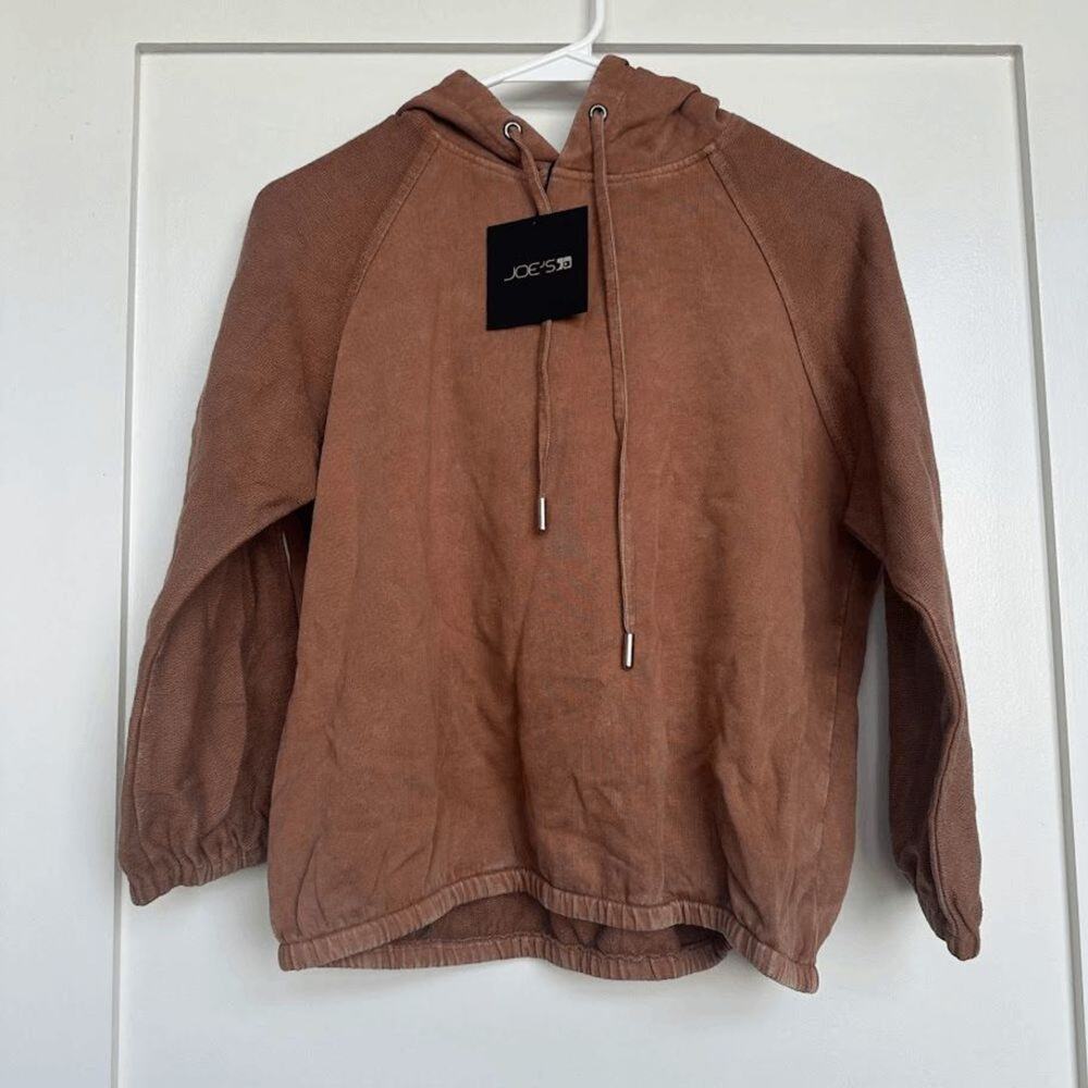 Joe’s Jeans Russet Brown Cropped Hoodie Size S NWT - Picture 3 of 10